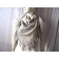 Cashmere Wool Blended Woven Square Shawl Animal Print